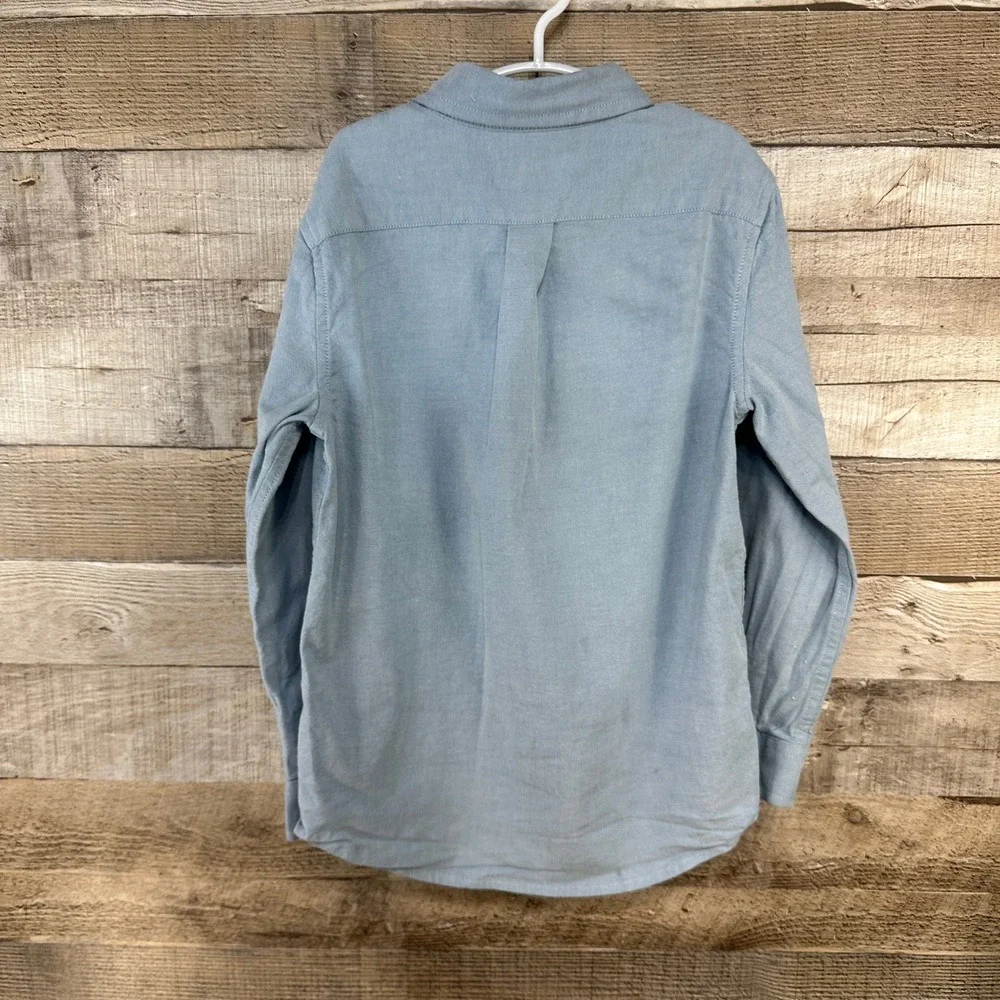 Vineyard Vines Boys Whale Shirt Blue Cotton Blend Button Down Size 6